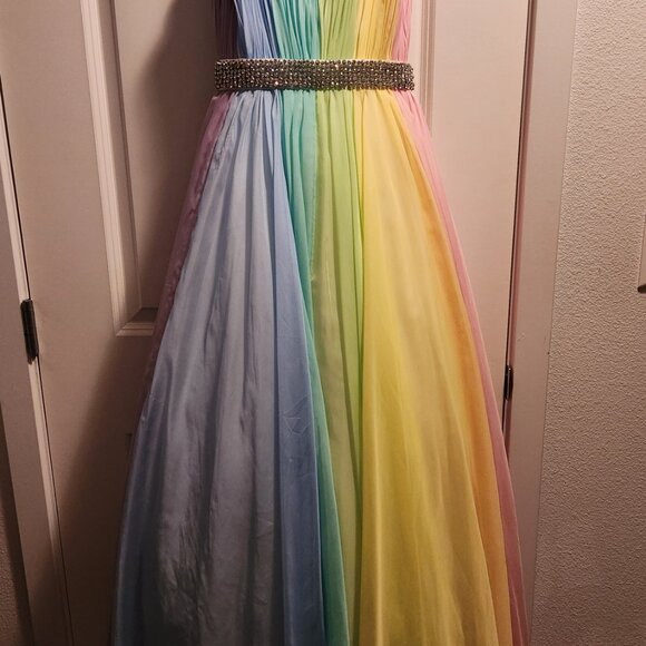Ashley Lauren size 10 Rainbow Pageant Gown/Dress - Picture 2 of 4